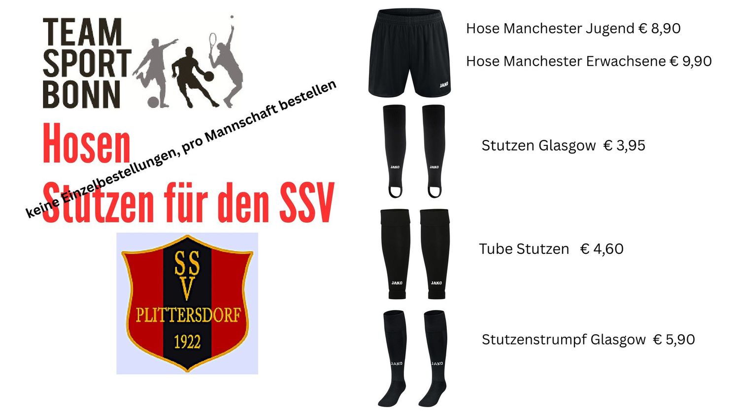 Hosen für die jeweilige Mannschaft Hosen für die jeweilige Mannschaft