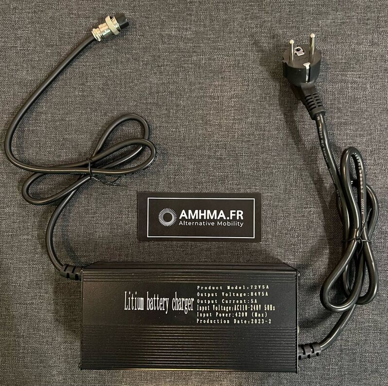 Chargeur ultra rapide Li-ion 72V 5A (84V) 3 pin