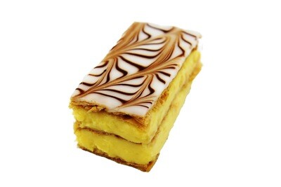 Mille Feuille Made Using Traditional Vanilla Crème Pâtissière, Topped With Fondant.