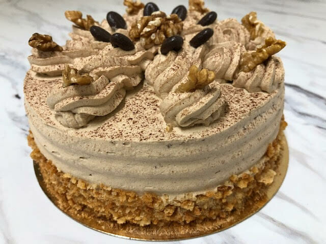 Coffee and Walnut Gateau 6 to 8 portions
