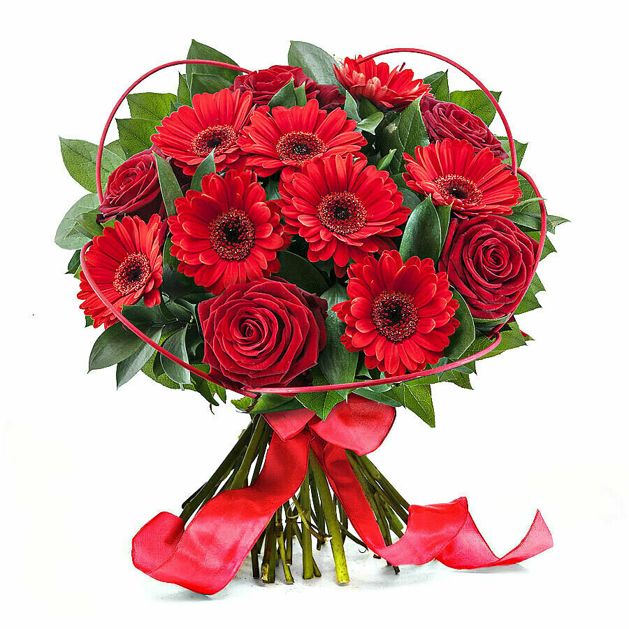 Rossalyn | rosas rojas y gerberas