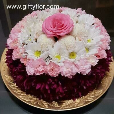 Pink Touch Torta de Margaritas y Flores
