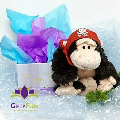 Mono Pirata muñeco de peluche en caja de regalo