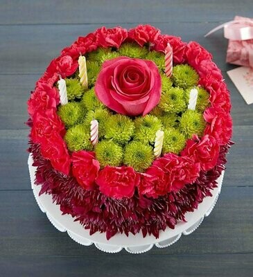 Red Cake Torta de Flores en tonos Rojos