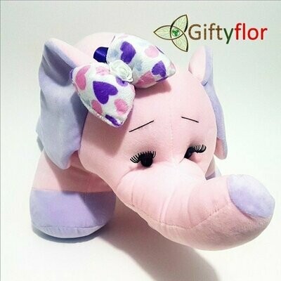 Peluche Elefantita Rosada en Caja de Regalo