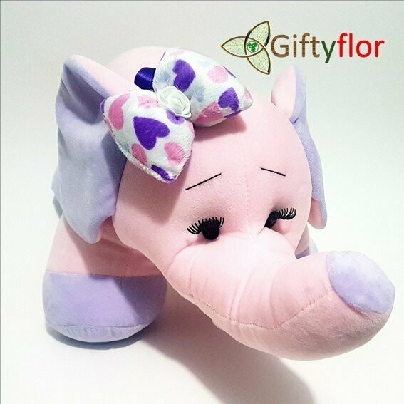 Peluche Elefantita Rosada en Caja de Regalo