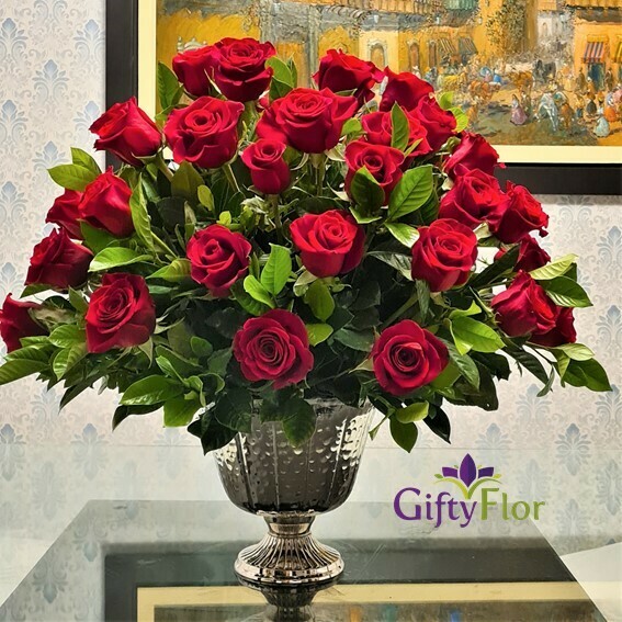 arreglo de rosas rojas, red roses arrangment