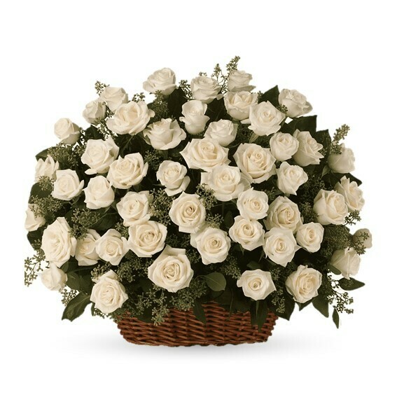 White Princess | Arreglo Luxury rosas en canasta