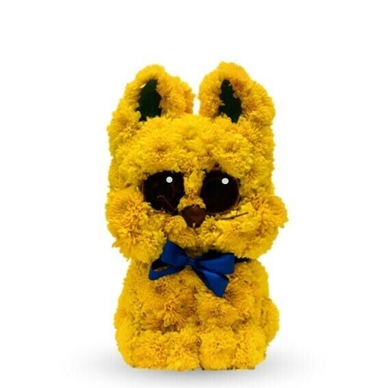 Escultura de Gato hecha con Flores | Giftyflor