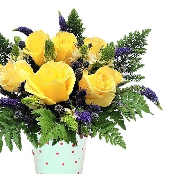 arreglo de rosas amarillas