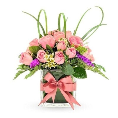 mini rosas rosadas