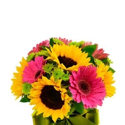 ramo de girasoles y gerberas