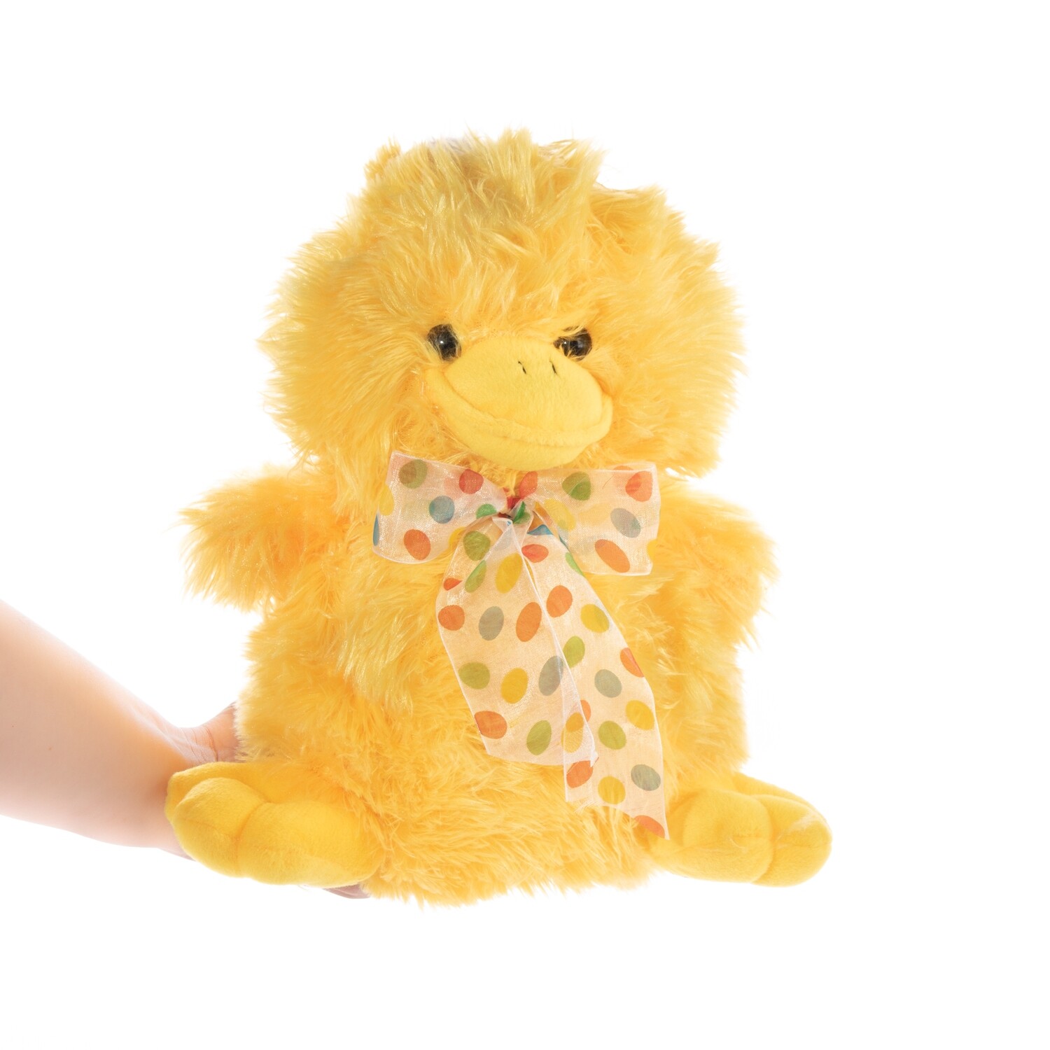 Peluche Patito amarillo con corbatín de Lunares