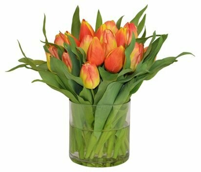 Jairo Arreglo de tulipanes Naranjas en florero