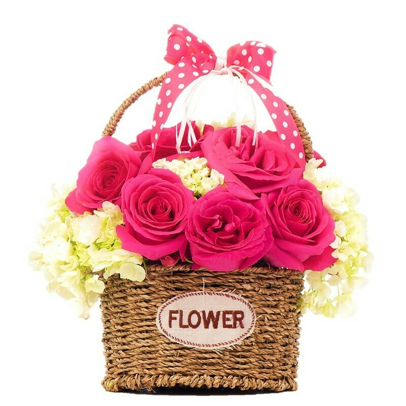 Rosas Fucsias en Canasta - Fio
