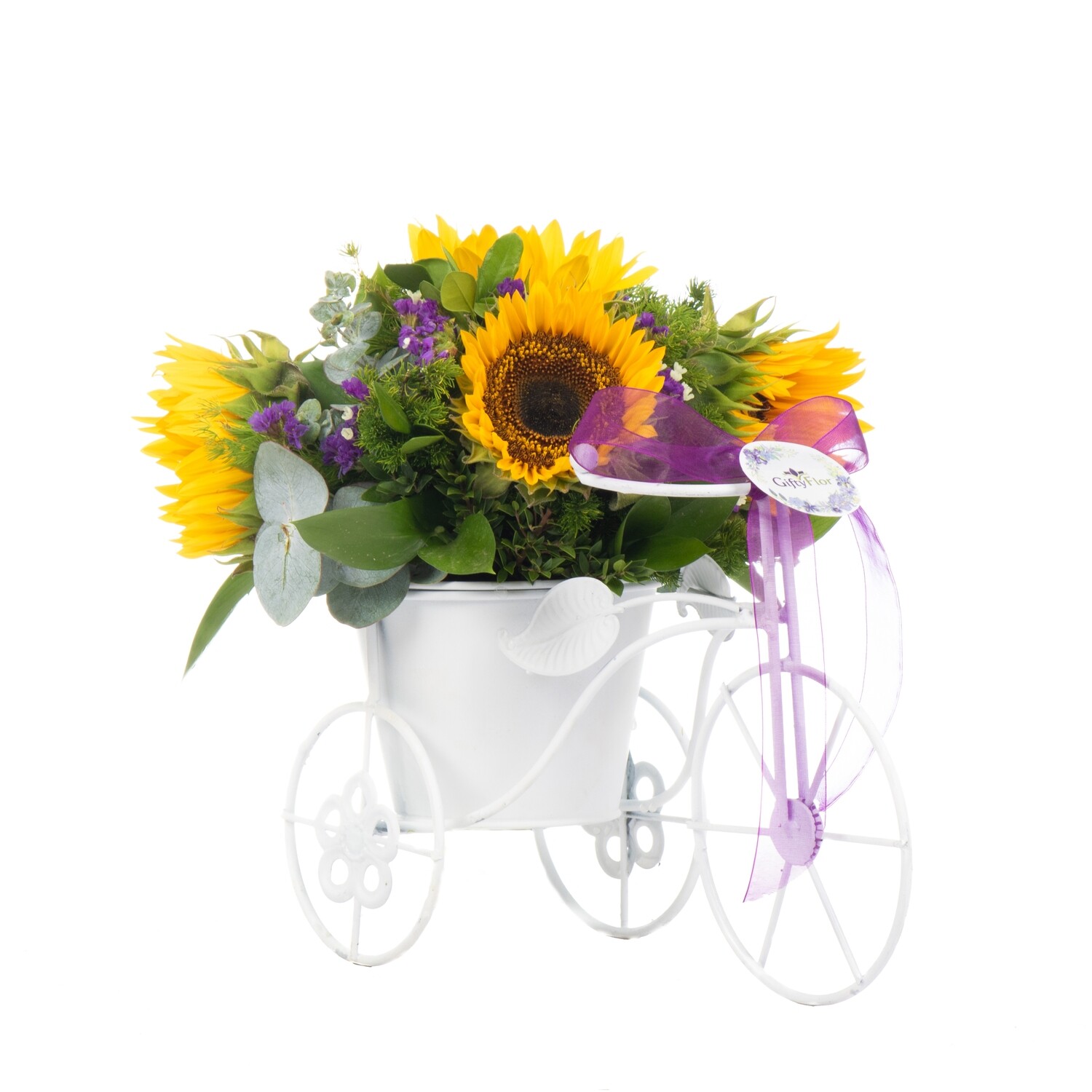 Girasoles en bicicleta de Metal - Sunny