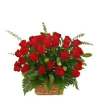 Arreglo de 80 Rosas Rojas Luxury - Liu Luxury arrangement of 80 fresh red roses in a basket - Giftyflor Lima
