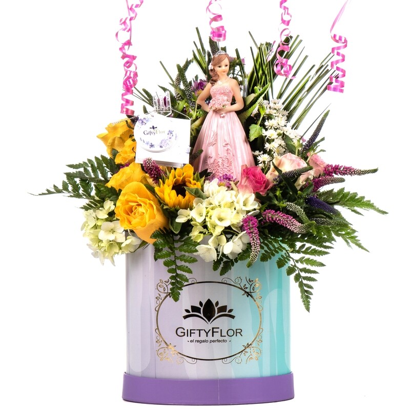 Quinceañera Arreglo de Rosas para 15 años