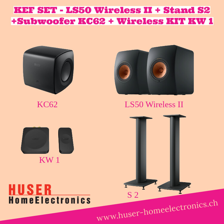 KEF SET KEF LS50 Wireless II, KEF S2, KEF KC62, KEF KW1