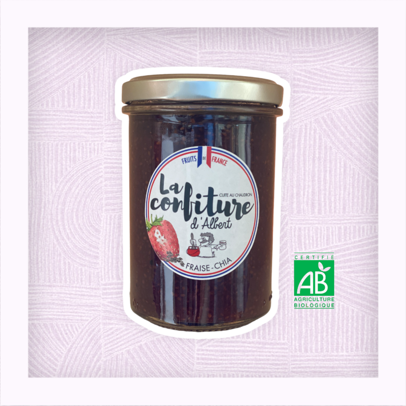 Confiture bio de Fraise et graines de Chia 240 grs