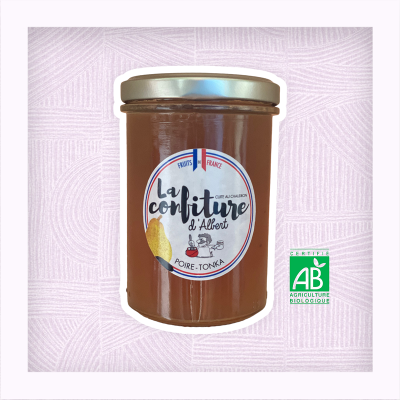 Confiture bio de Poire Fève Tonka 240 grs