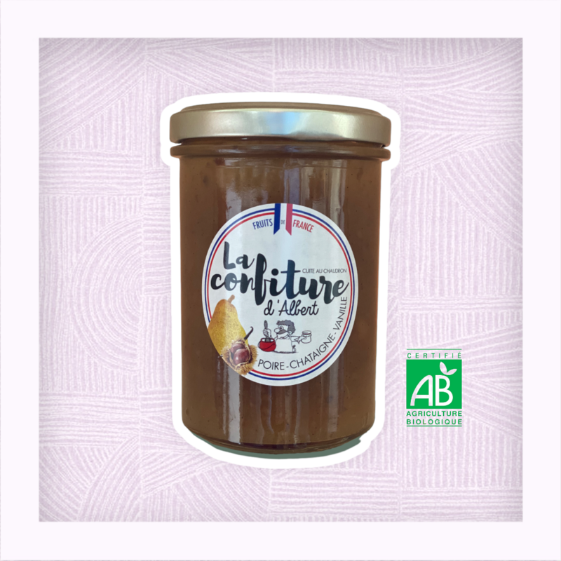 Confiture bio de Poire Châtaigne Vanille 240 grs