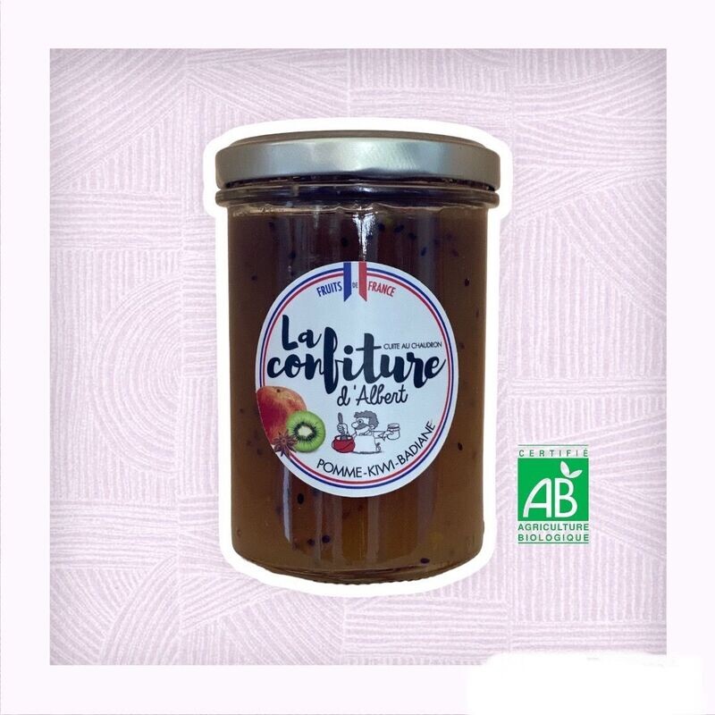 Confiture bio de Pomme Kiwi Badiane