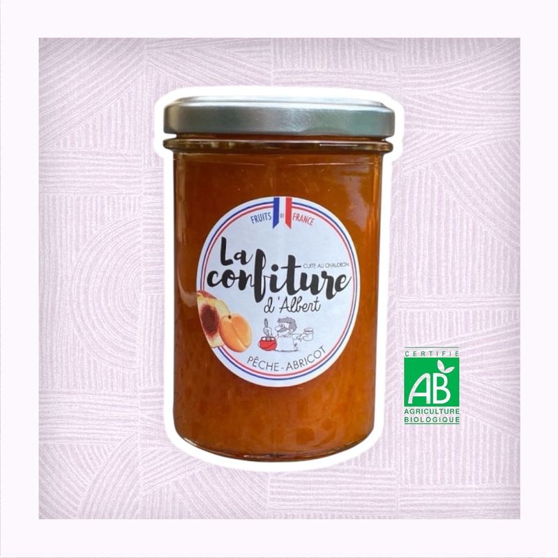 Confiture bio Pêche Abricot