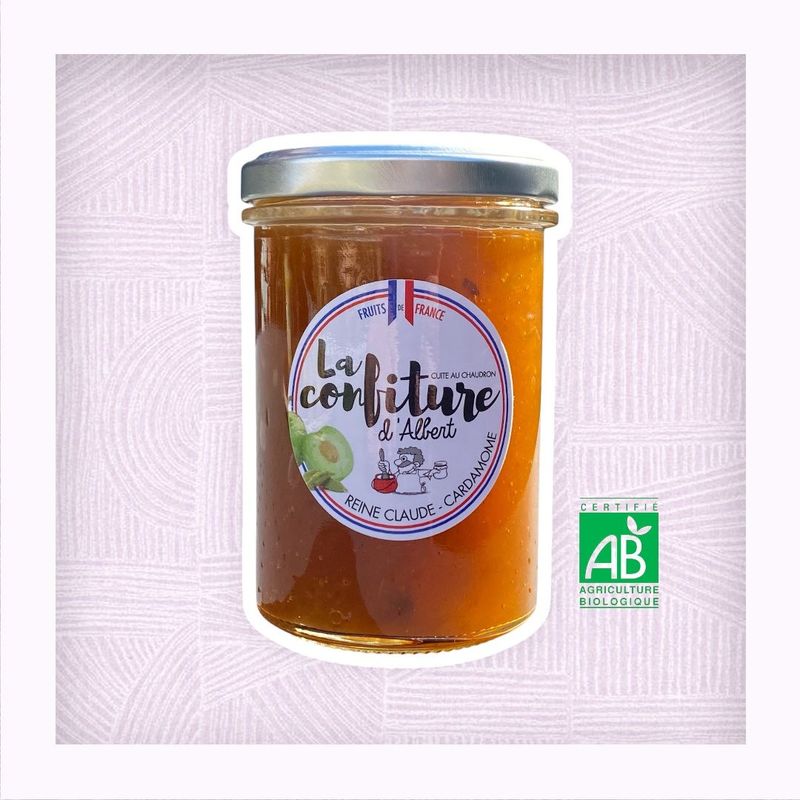 Confiture bio de Reine Claude Cardamome