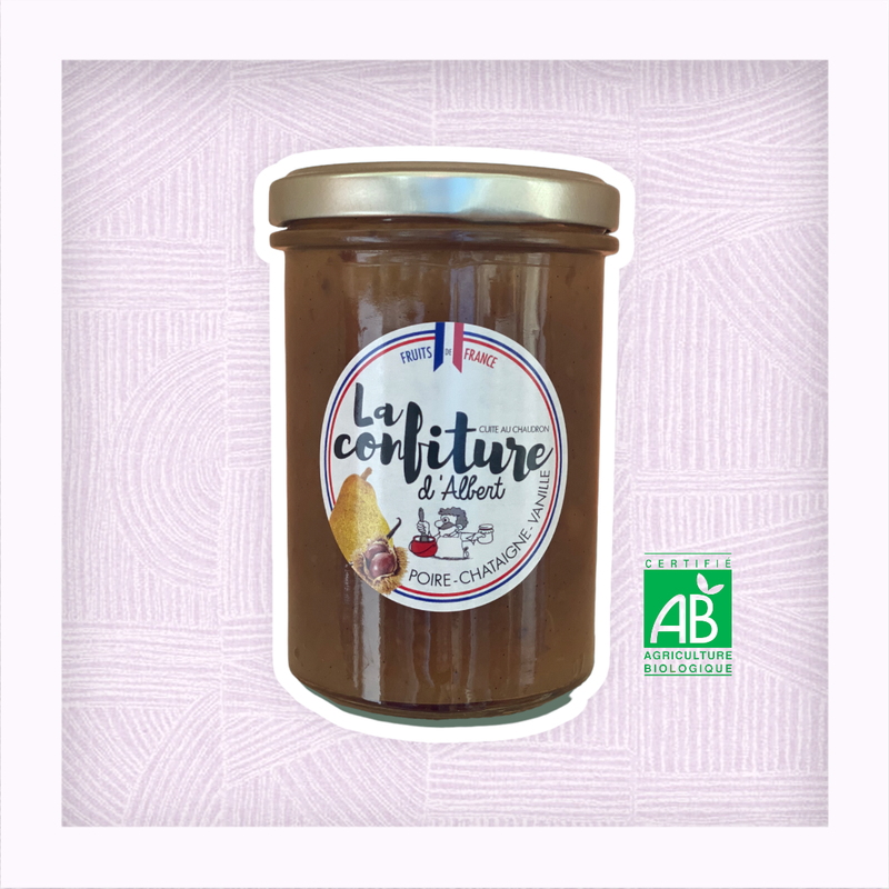 Confiture bio de Poire Châtaigne Vanille 240 grs