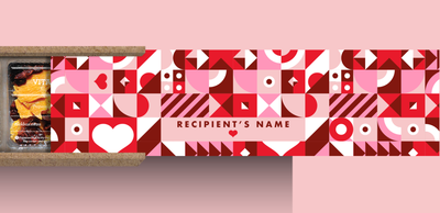 3-SNACK WOOD BOX + PERSONALISED VALENTINES LID