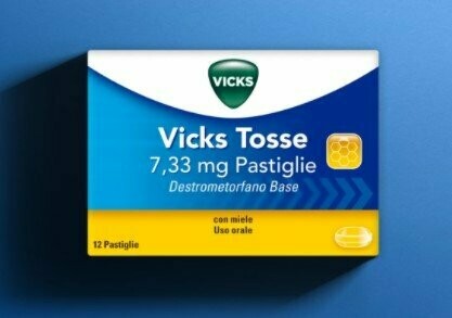 VICKS TOSSE 12 Pastiglie Sedative della Tosse 7,33 mg