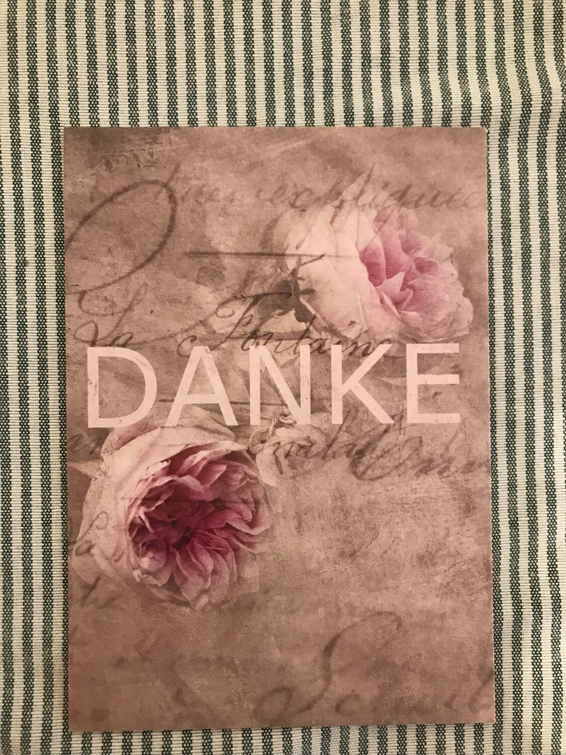 POSTKARTE DANKE IM ANTIKLOOK