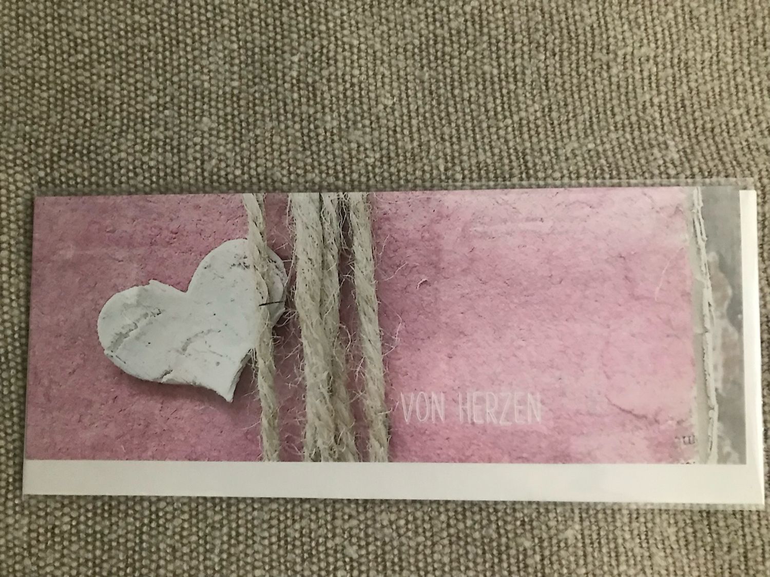 KARTE MIT COUVERT VON HERZEN