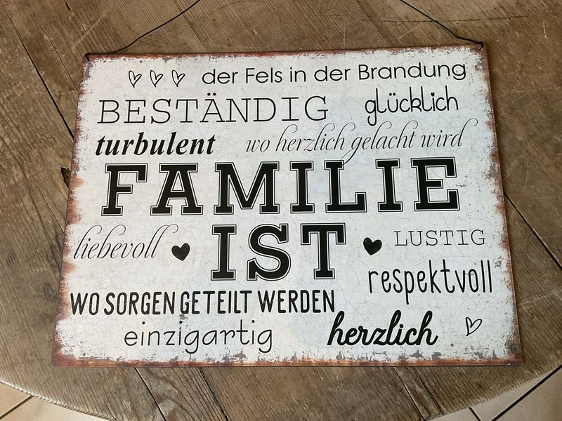 SCHILD MIT SPRUCH
