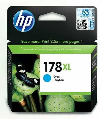 HP 178XL High Yield Cyan Original Ink Cartridge (CB323HE)