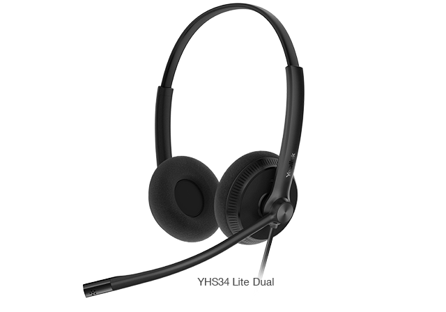 Yealink YHS34 Lite Dual Wired Headset with QD to RJ Port