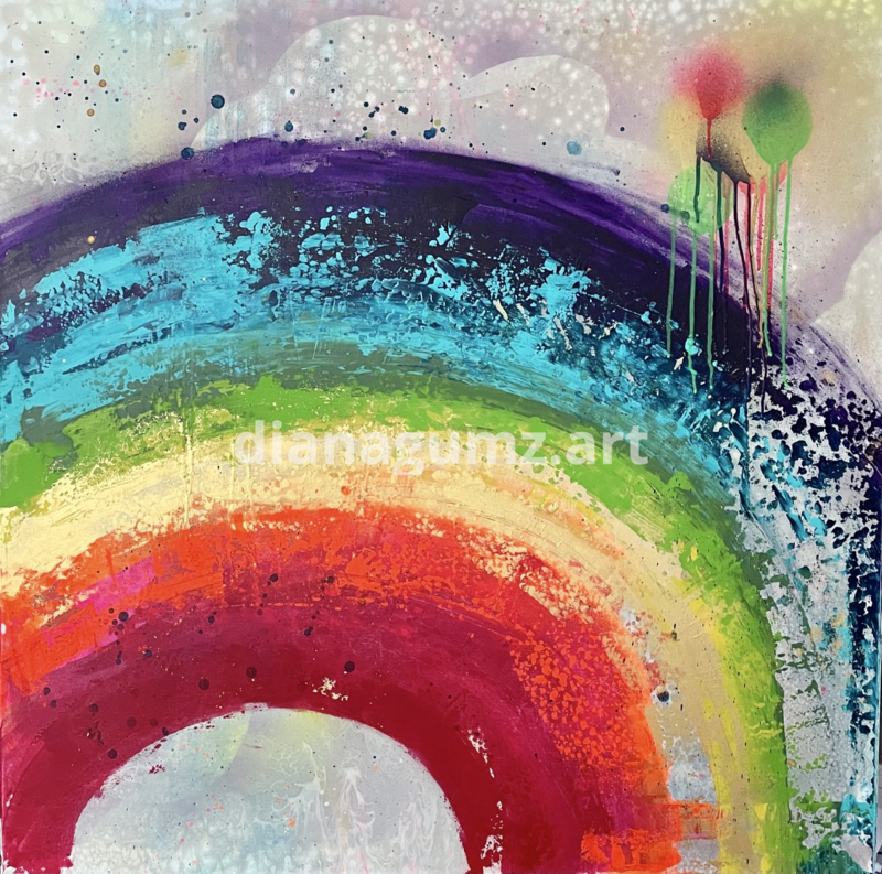 rainbow - 100 x 100 cm