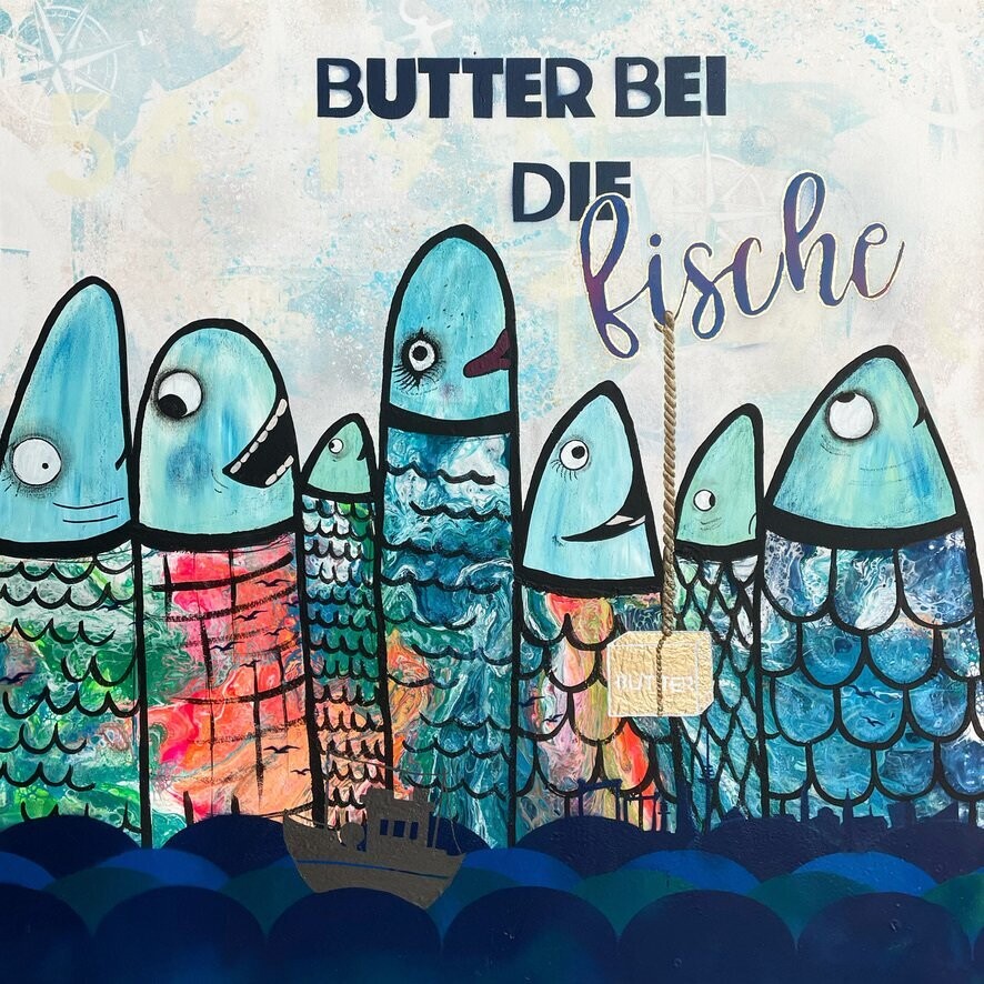 Postkarte - Butter bei die Fische