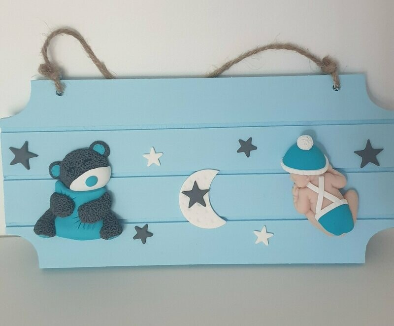 Plaque ours bleu