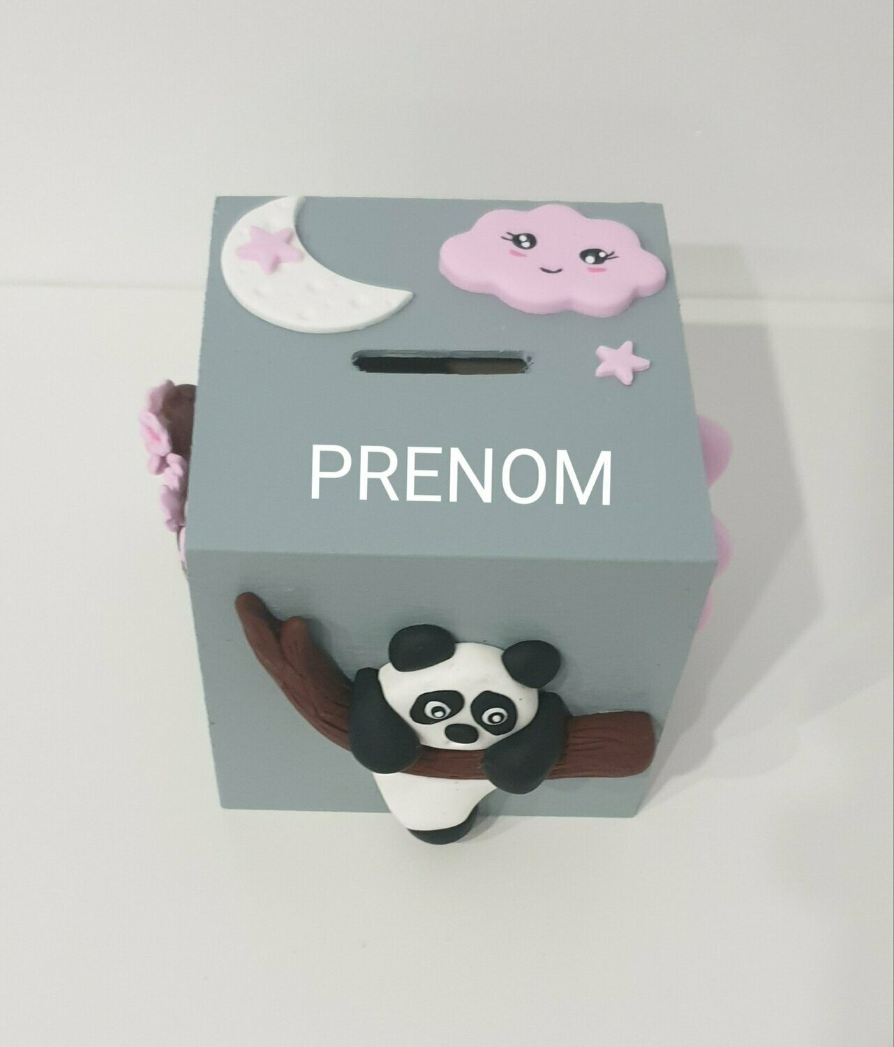 Tirelire carrée grise PANDA