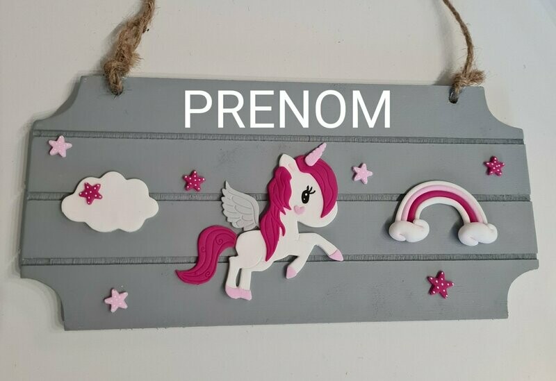 Plaque licorne grise