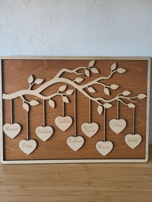 Cadre Coeurs (de 10 à 20 prénoms)