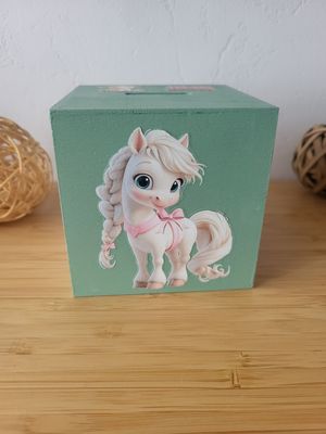 Tirelire Cheval licorne ferme rose