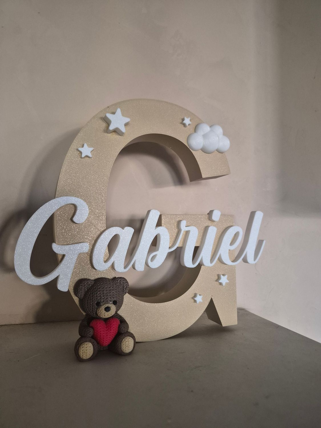 Grande lettre au choix 20 cm ourson Grande lettre au choix 20 cm ourson
