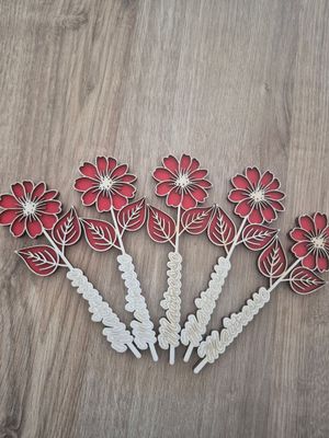 Fleurs 16 cm en bois MAÎTRESSE Fleurs 16 cm en bois MAÎTRESSE
