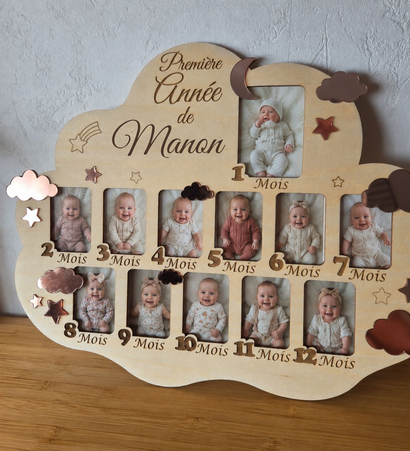 Cadre photos nuage 12 mois