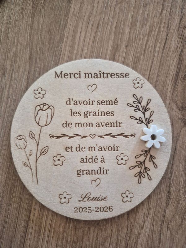 Magnet cadeau fin d'année maîtresse nounou ATSEM ....