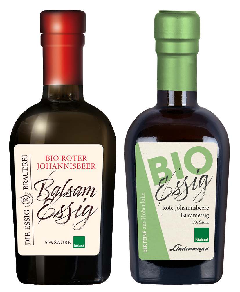 BIO Essig fein, Rote Johannisbeere Balsamessig BIOLAND, 5% Säure, 250ml
