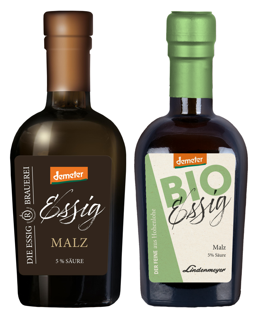 BIO Essig fein, Malz DEMETER, 5%  Säure, 250ml